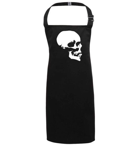 Personalised Skull Halloween black apron 7-10 years