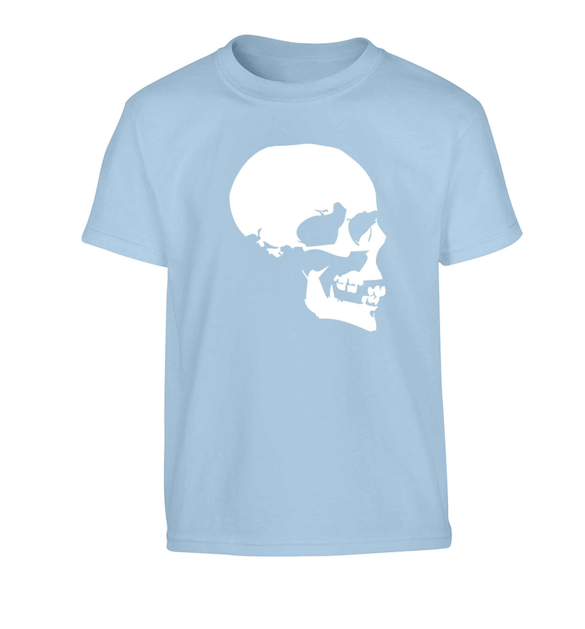 Personalised Skull Halloween Children's light blue Tshirt 12-13 Years
