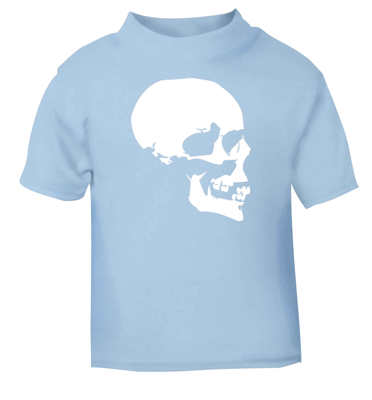 Personalised Skull Halloween light blue baby toddler Tshirt 2 Years