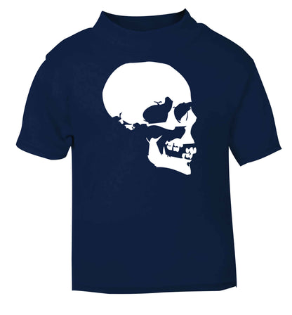 Personalised Skull Halloween navy baby toddler Tshirt 2 Years
