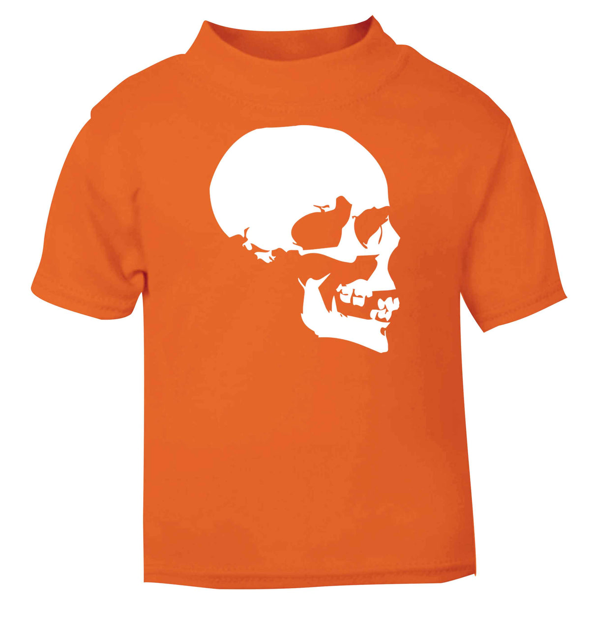 Personalised Skull Halloween orange baby toddler Tshirt 2 Years