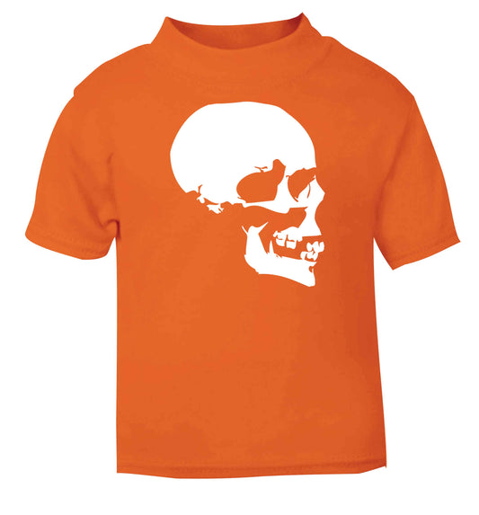 Personalised Skull Halloween orange baby toddler Tshirt 2 Years