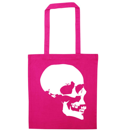 Personalised Skull Halloween pink tote bag