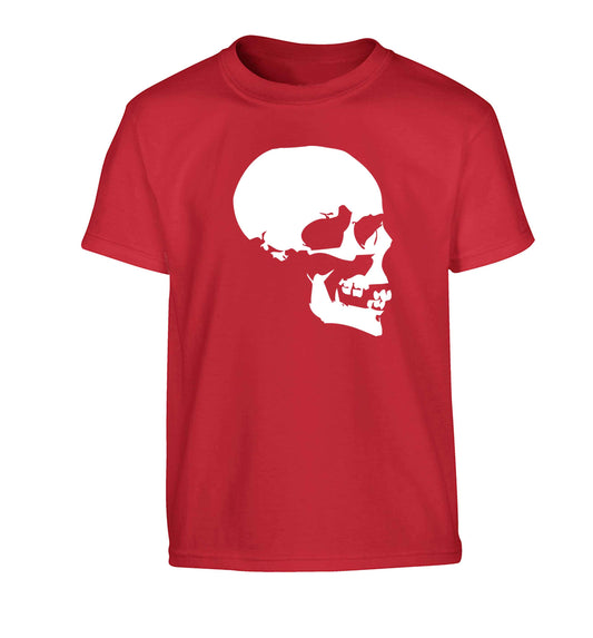 Personalised Skull Halloween Children's red Tshirt 12-13 Years