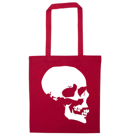 Personalised Skull Halloween red tote bag