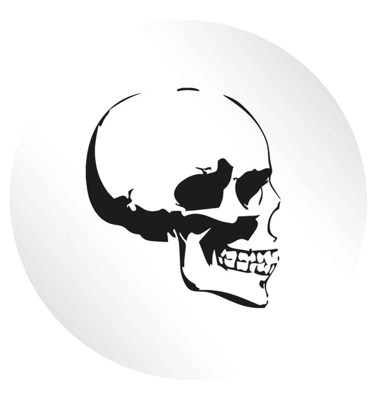 Personalised Skull Halloween 24 @ 45mm matt circle stickers