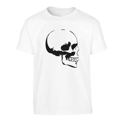 Personalised Skull Halloween Children's white Tshirt 12-13 Years