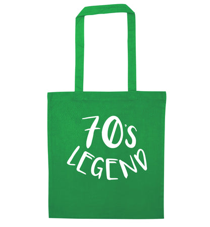 Seventies Legend green tote bag