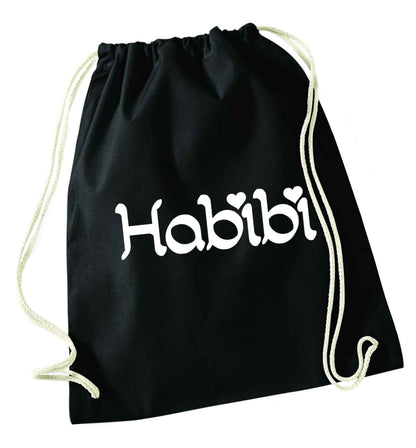 Habibi black drawstring bag