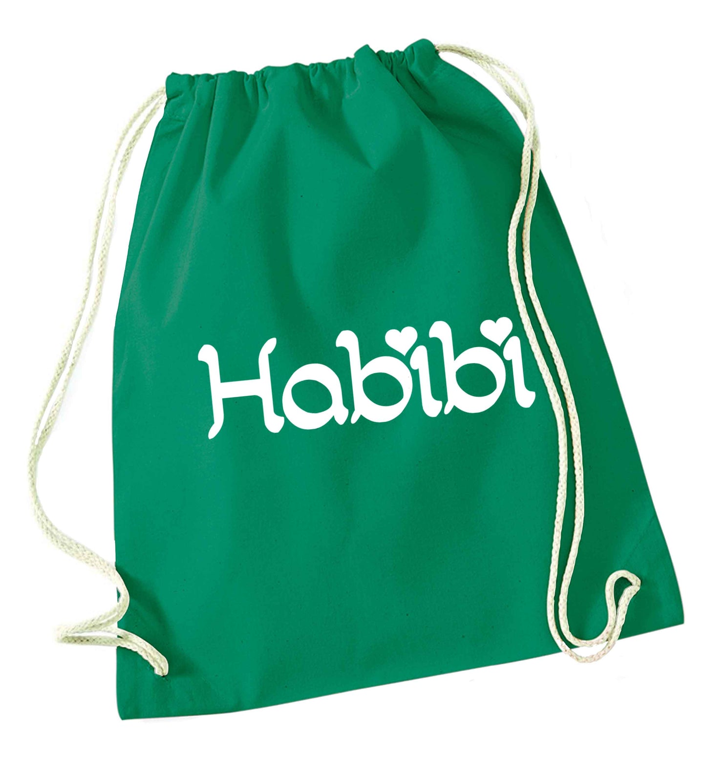 Habibi green drawstring bag