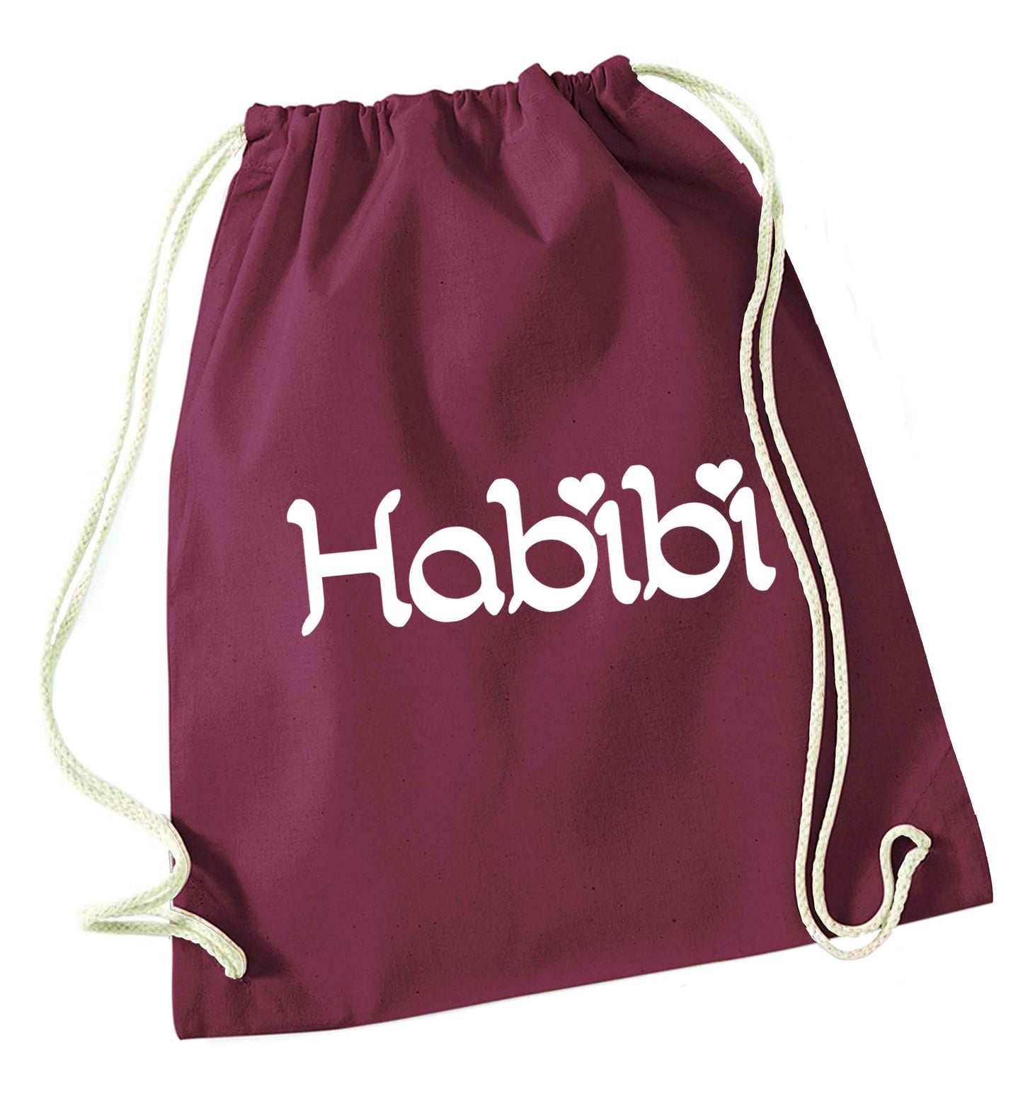 Habibi maroon drawstring bag