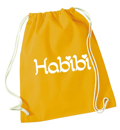Habibi mustard drawstring bag