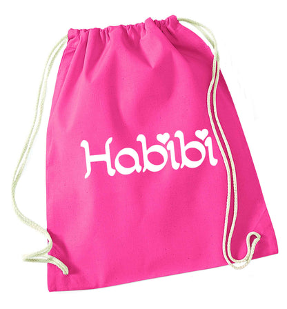 Habibi pink drawstring bag