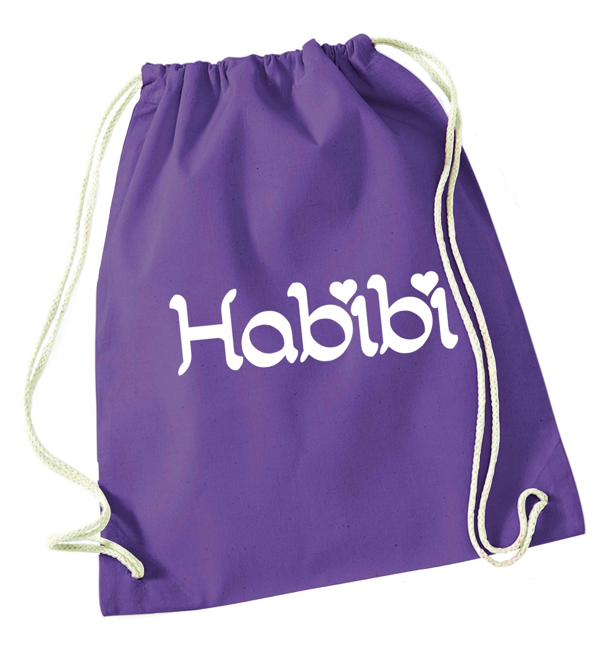 Habibi purple drawstring bag