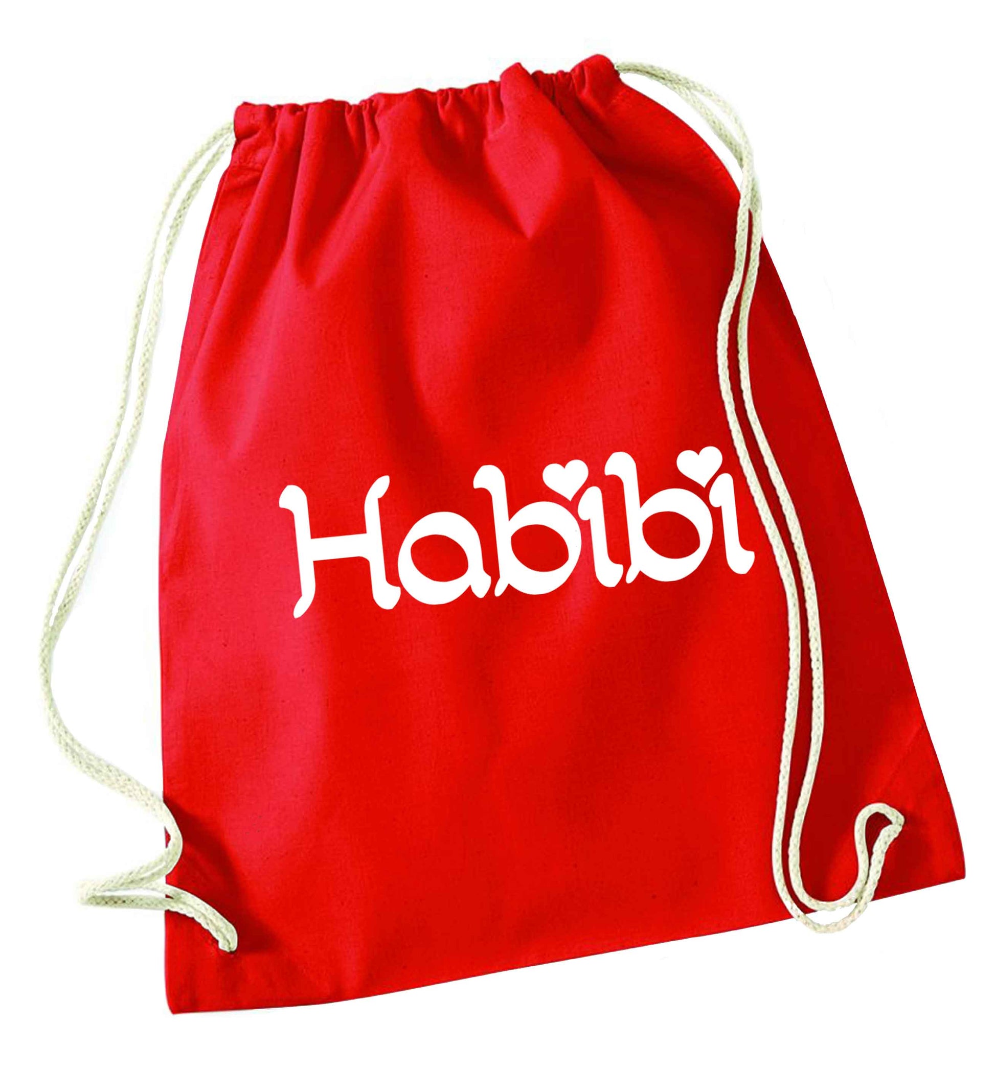 Habibi red drawstring bag 