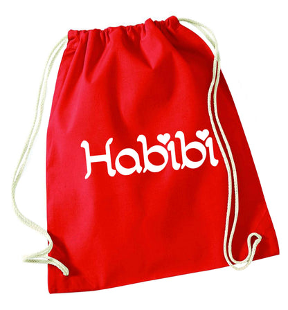 Habibi red drawstring bag 
