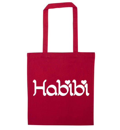 Habibi red tote bag