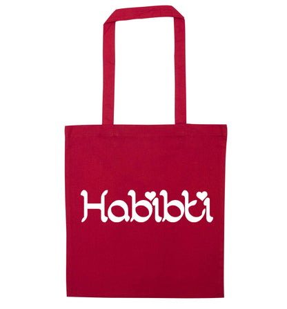 Habibiti red tote bag