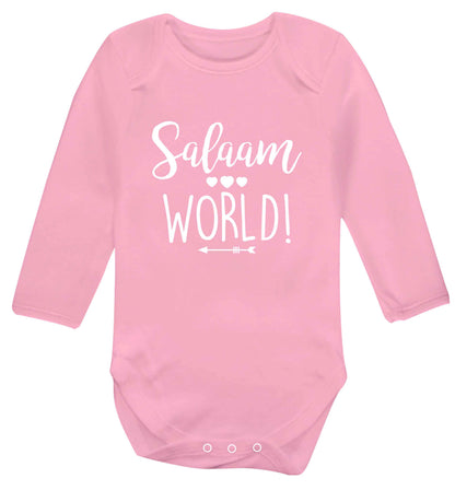 Salaam world baby vest long sleeved pale pink 6-12 months