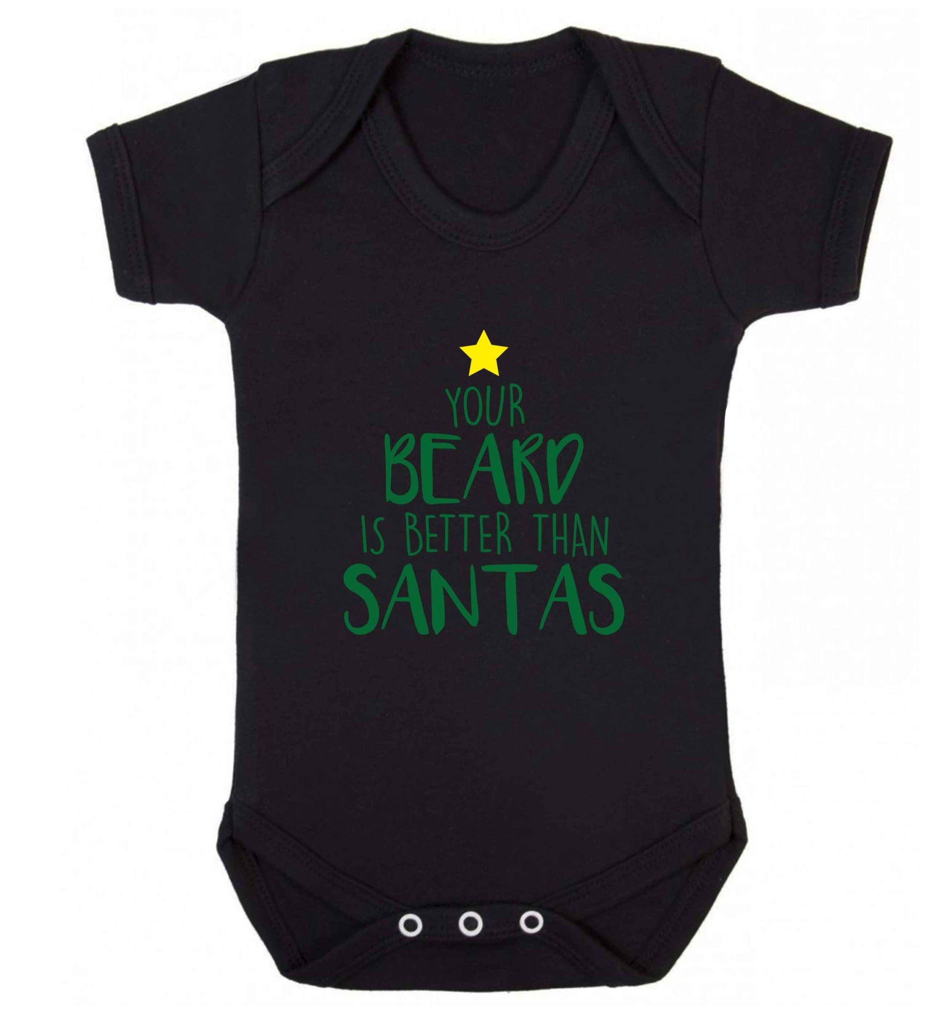 Your Beard Better than Santas baby vest black 18-24 months