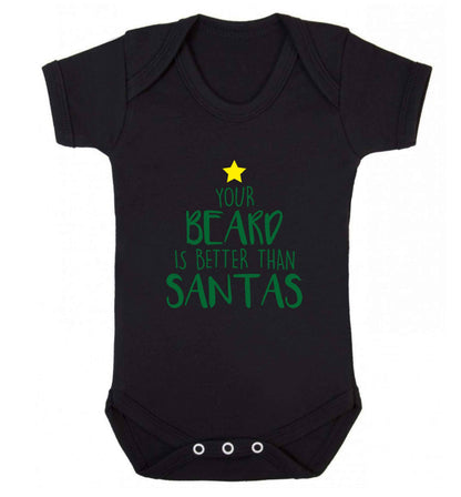 Your Beard Better than Santas baby vest black 18-24 months