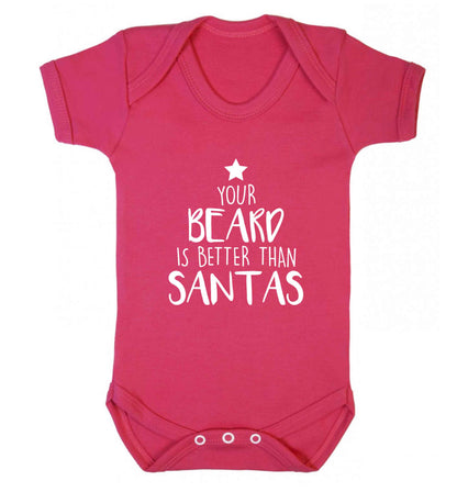 Your Beard Better than Santas baby vest dark pink 18-24 months