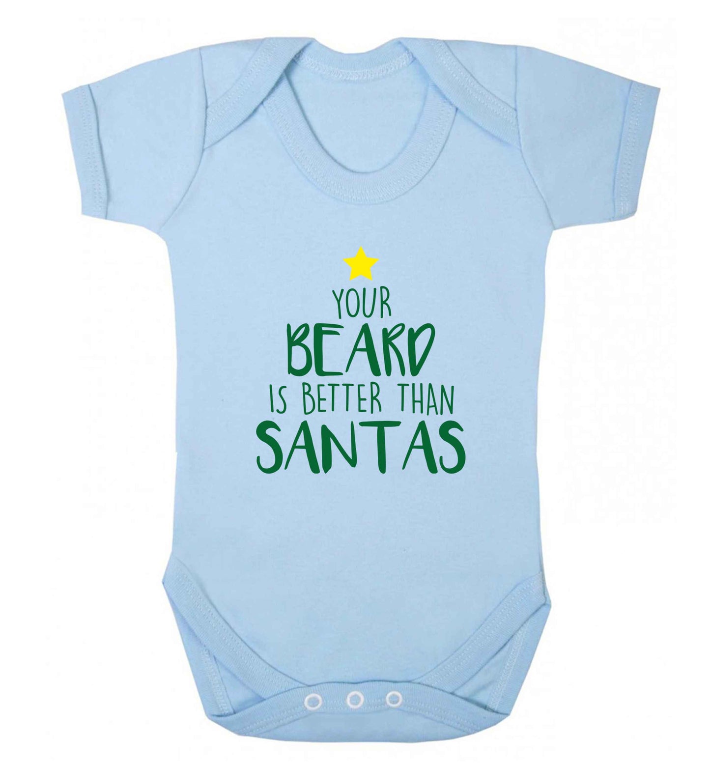 Your Beard Better than Santas baby vest pale blue 18-24 months
