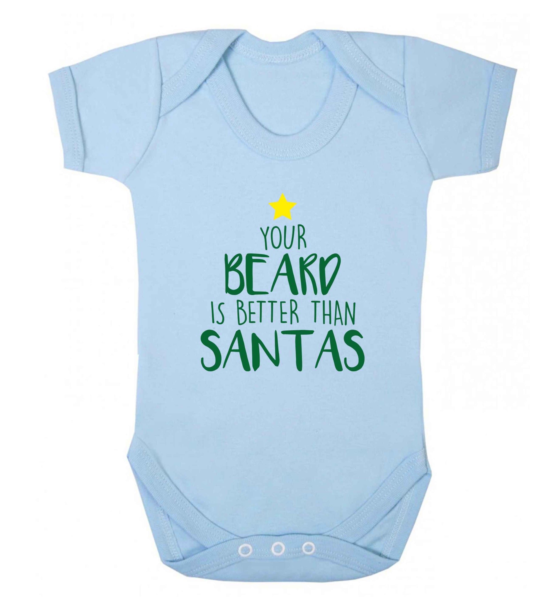Your Beard Better than Santas baby vest pale blue 18-24 months