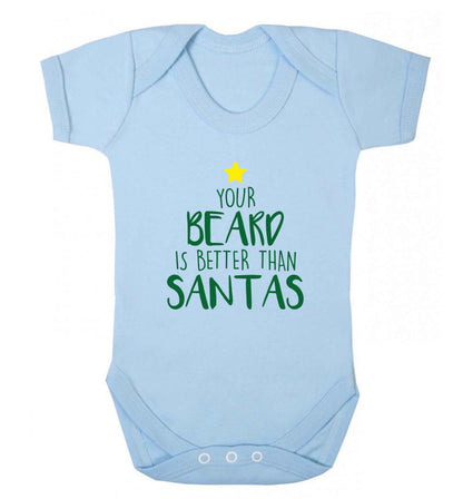 Your Beard Better than Santas baby vest pale blue 18-24 months