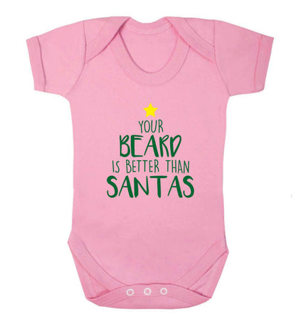 Your Beard Better than Santas baby vest pale pink 18-24 months