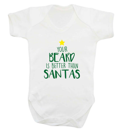 Your Beard Better than Santas baby vest white 18-24 months