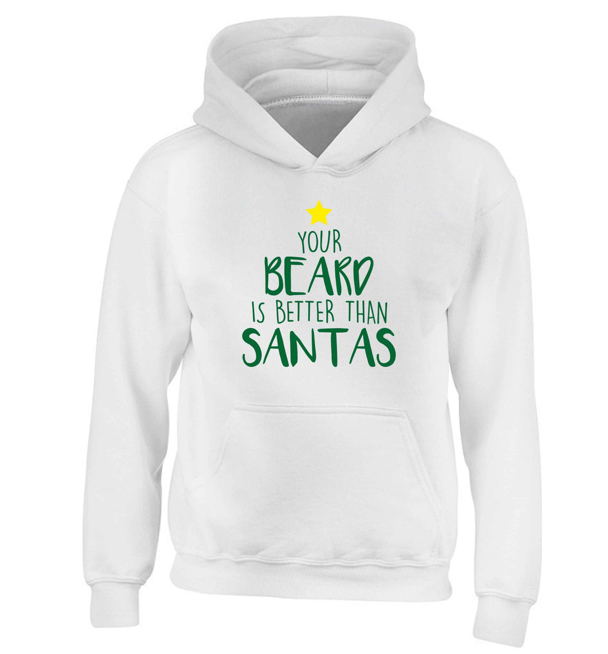 Your Beard Better than Santas children's white hoodie 12-13 Years