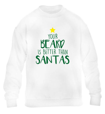 Your Beard Better than Santas children's white sweater 12-13 Years