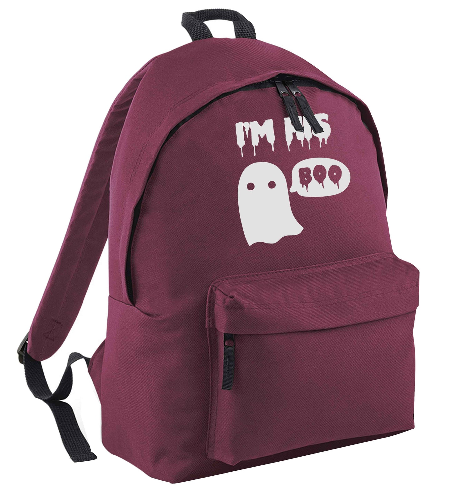 I'm his boo maroon adults backpack