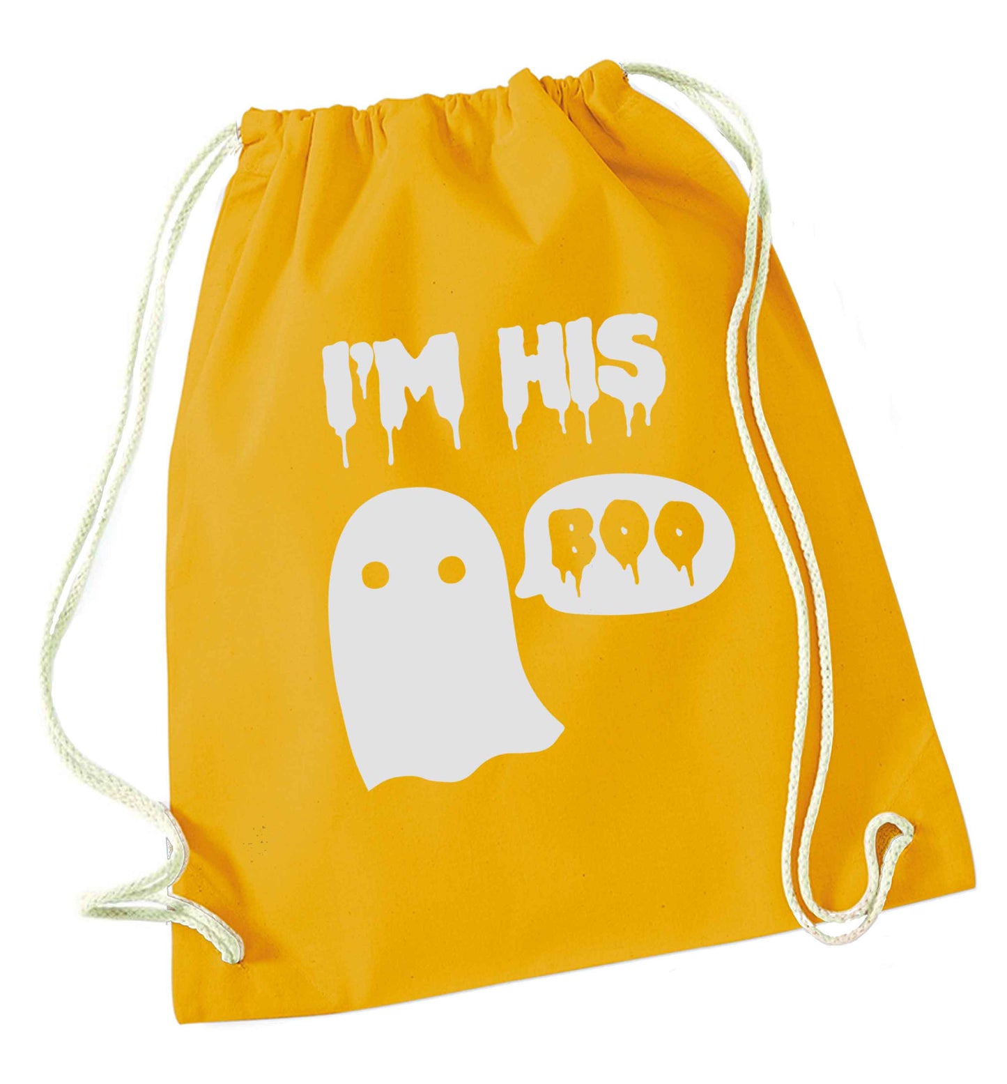 I'm his boo mustard drawstring bag