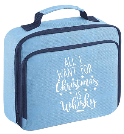 All I want for Christmas is whisky insulated blue lunch bag cooler