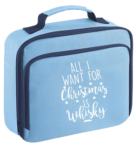 All I want for Christmas is whisky insulated blue lunch bag cooler