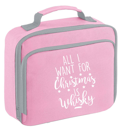 All I want for Christmas is whisky insulated pink lunch bag cooler
