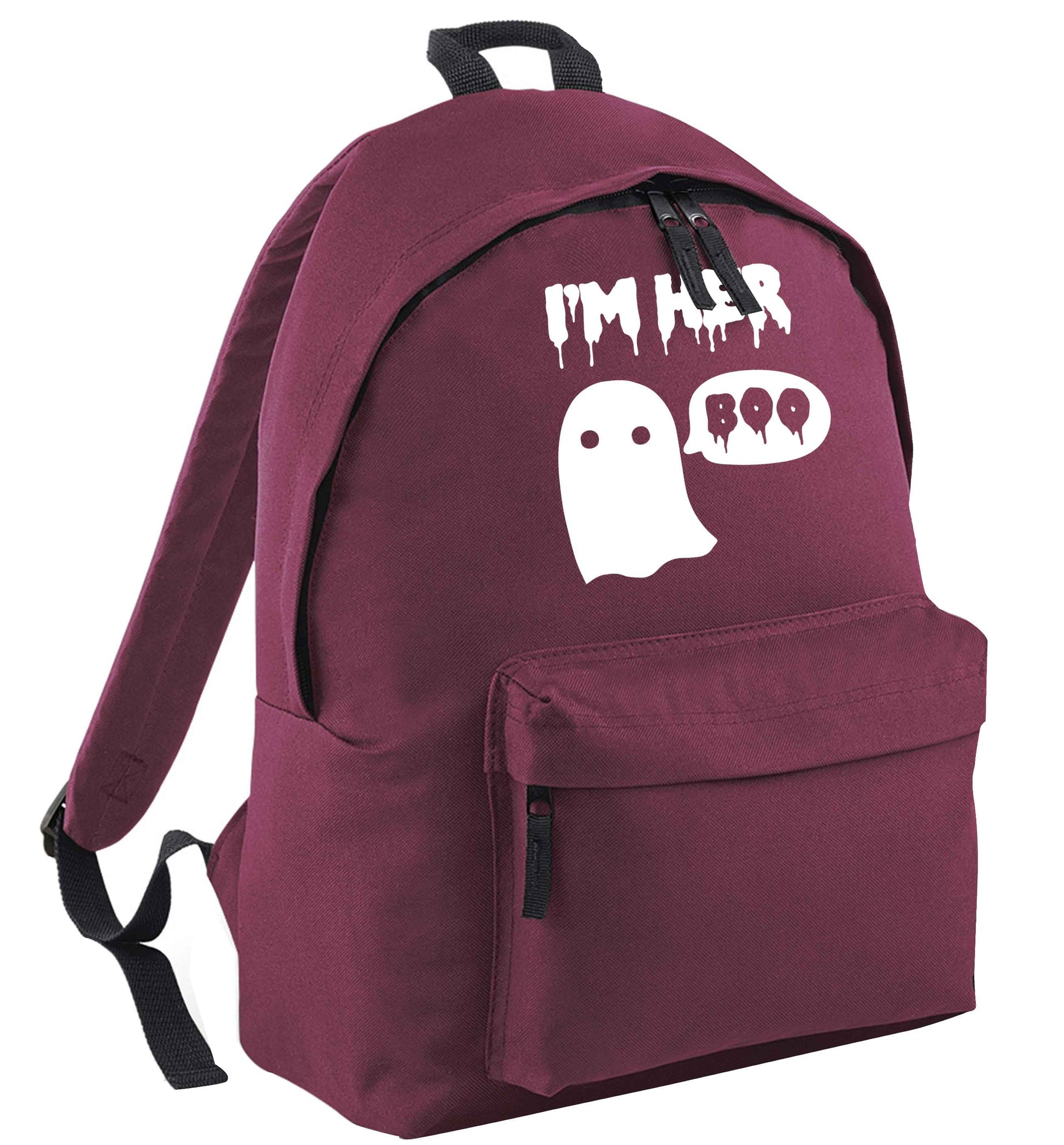 I'm her boo maroon adults backpack