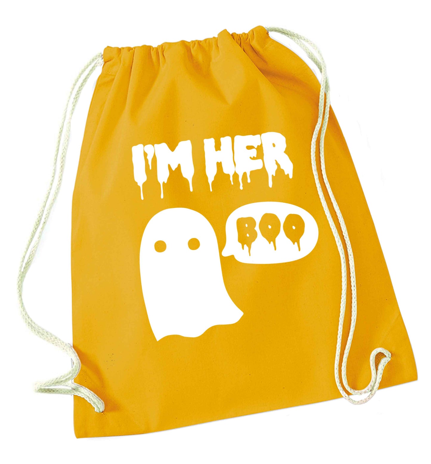 I'm her boo mustard drawstring bag