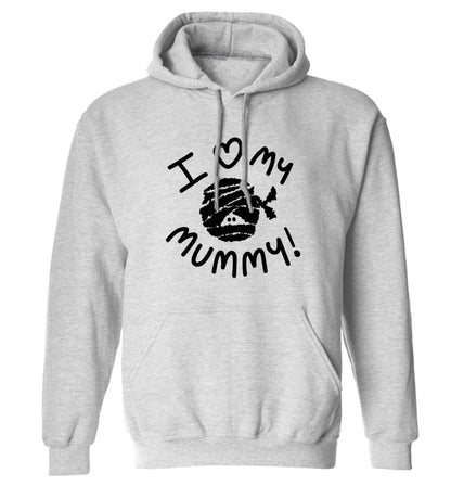 I love my mummy halloween pun adults unisex grey hoodie 2XL