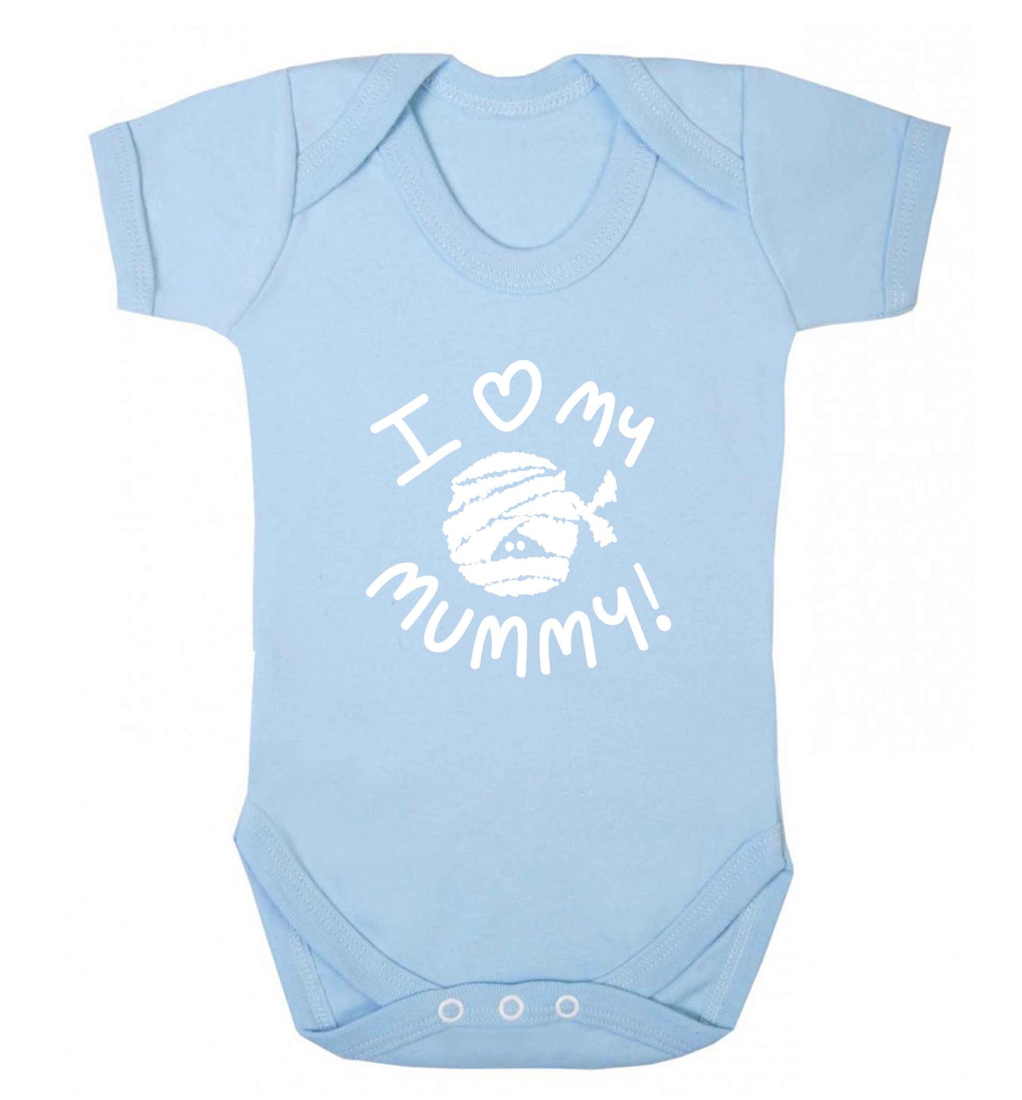 I love my mummy halloween pun baby vest pale blue 18-24 months