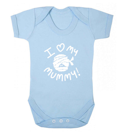 I love my mummy halloween pun baby vest pale blue 18-24 months