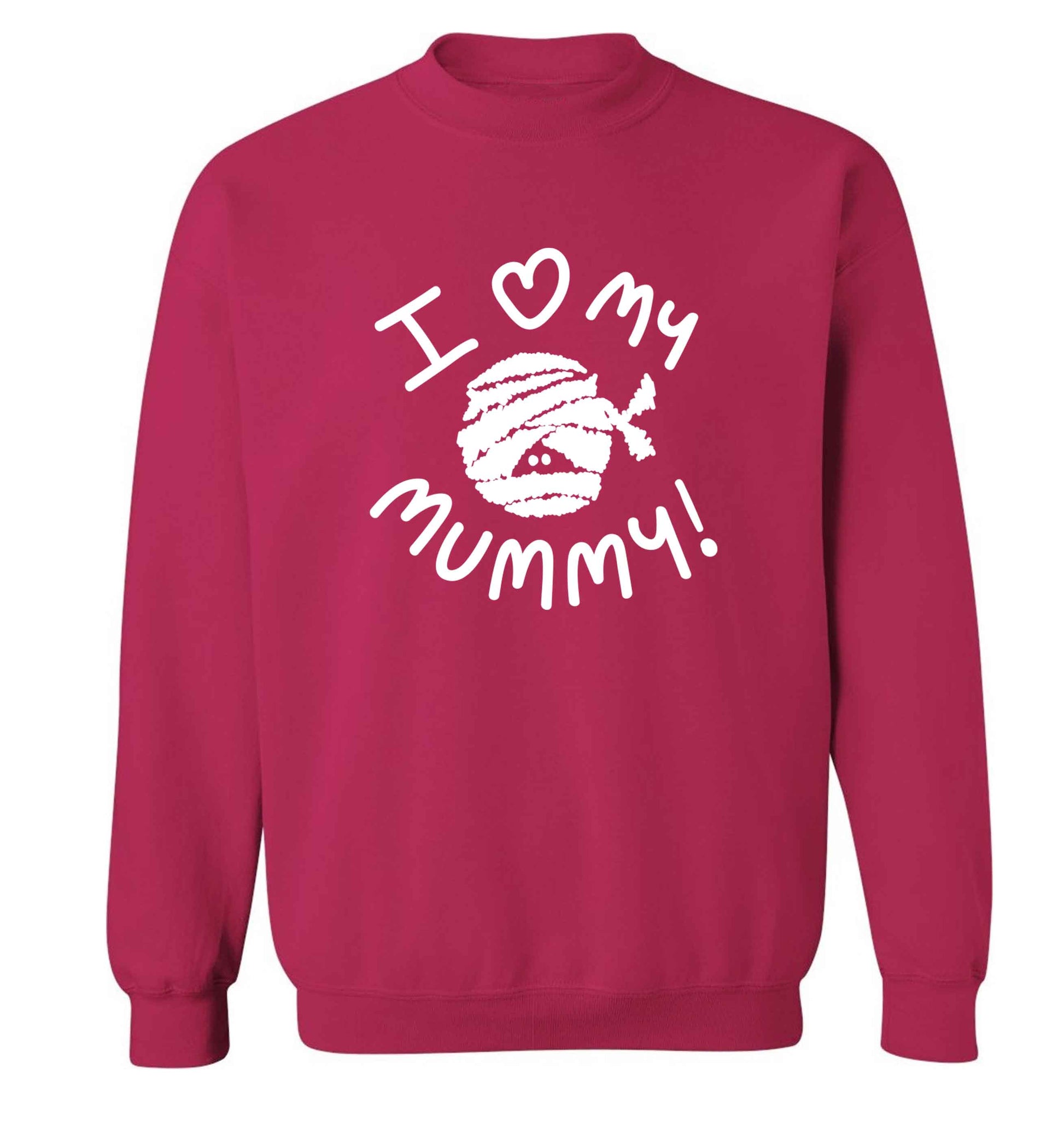 I love my mummy halloween pun adult's unisex pink sweater 2XL