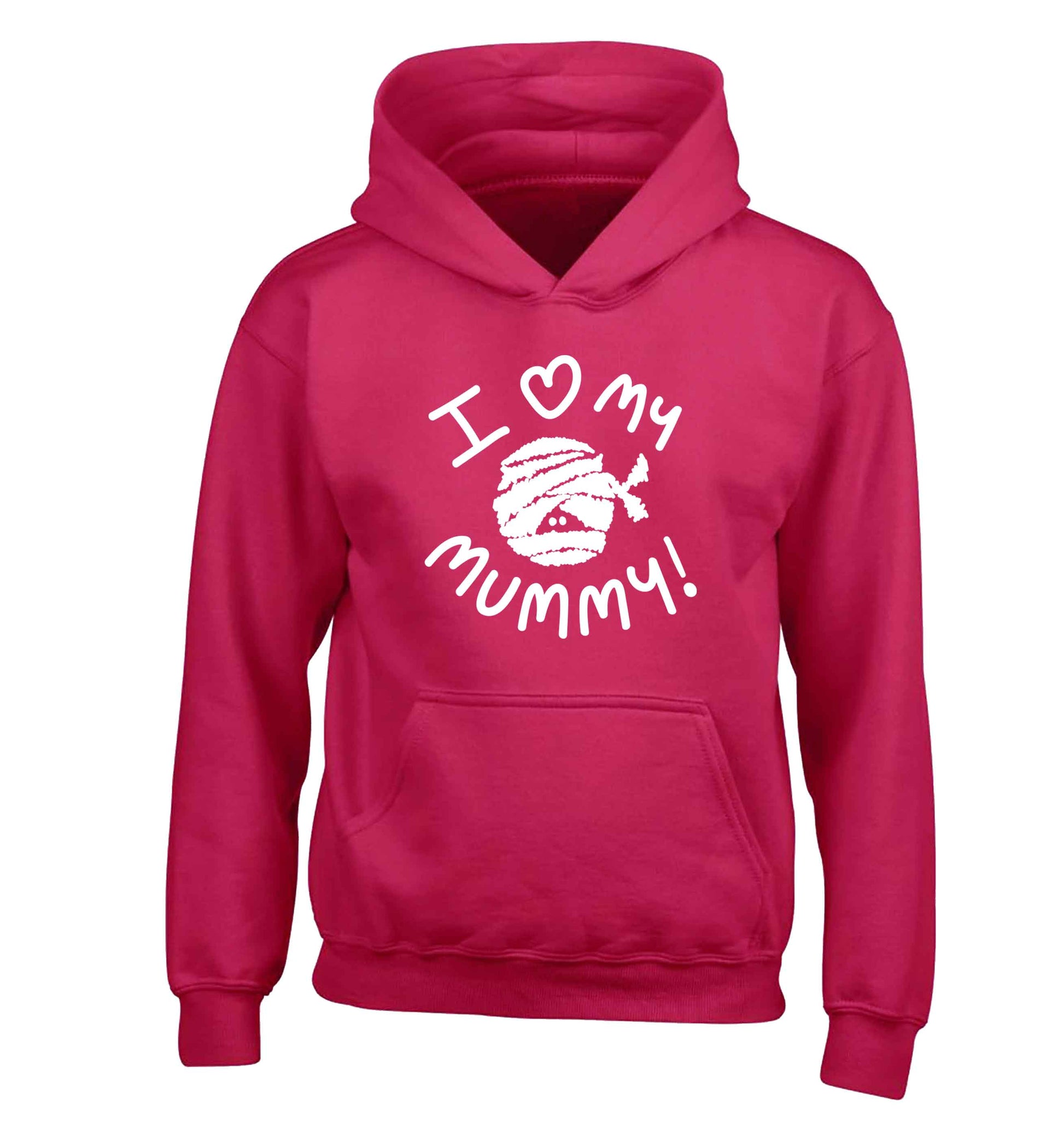 I love my mummy halloween pun children's pink hoodie 12-13 Years