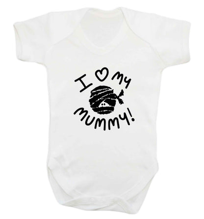 I love my mummy halloween pun baby vest white 18-24 months