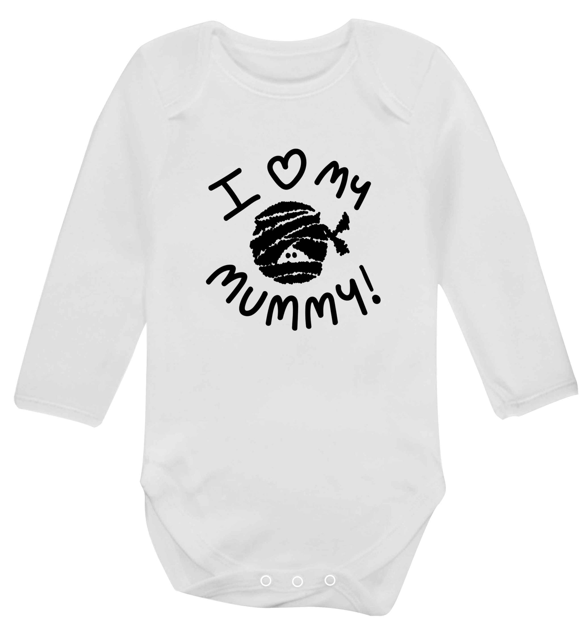 I love my mummy halloween pun baby vest long sleeved white 6-12 months