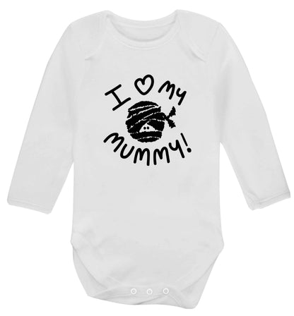I love my mummy halloween pun baby vest long sleeved white 6-12 months