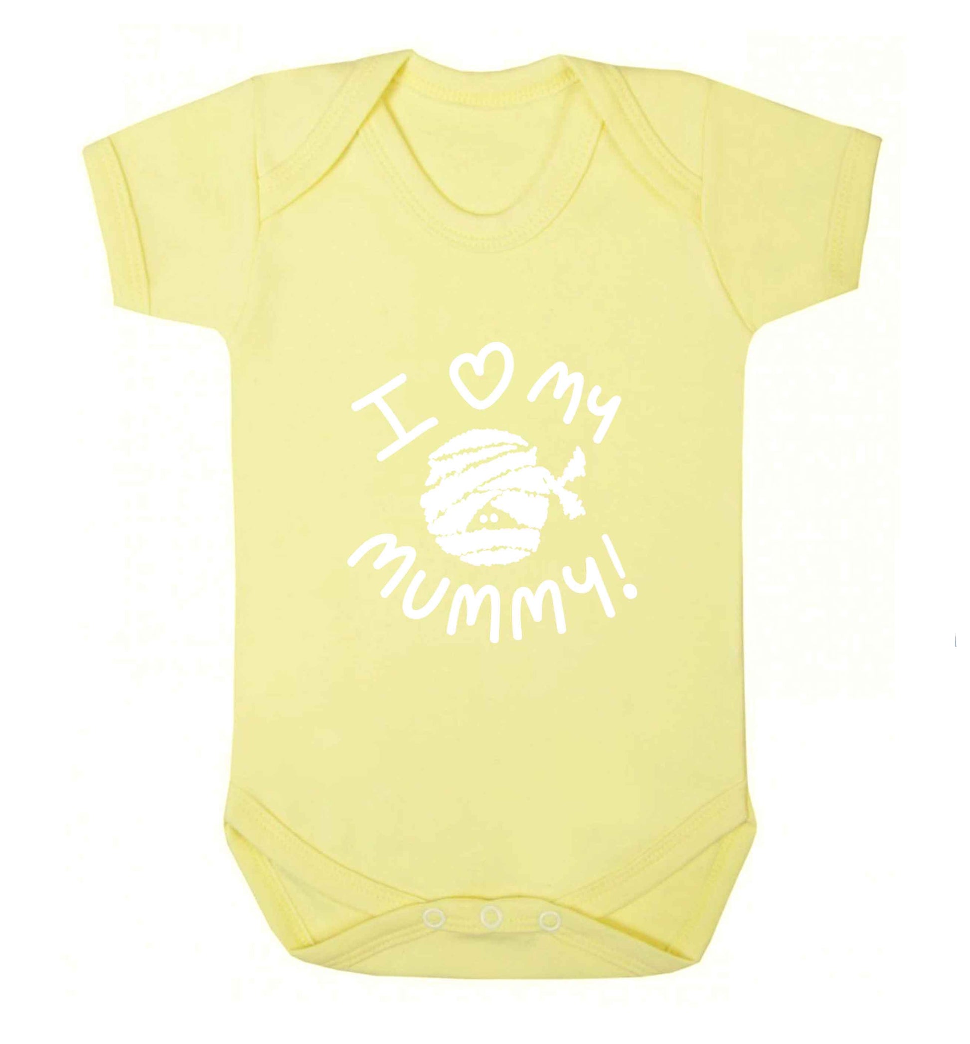I love my mummy halloween pun baby vest pale yellow 18-24 months