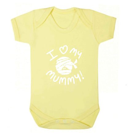 I love my mummy halloween pun baby vest pale yellow 18-24 months